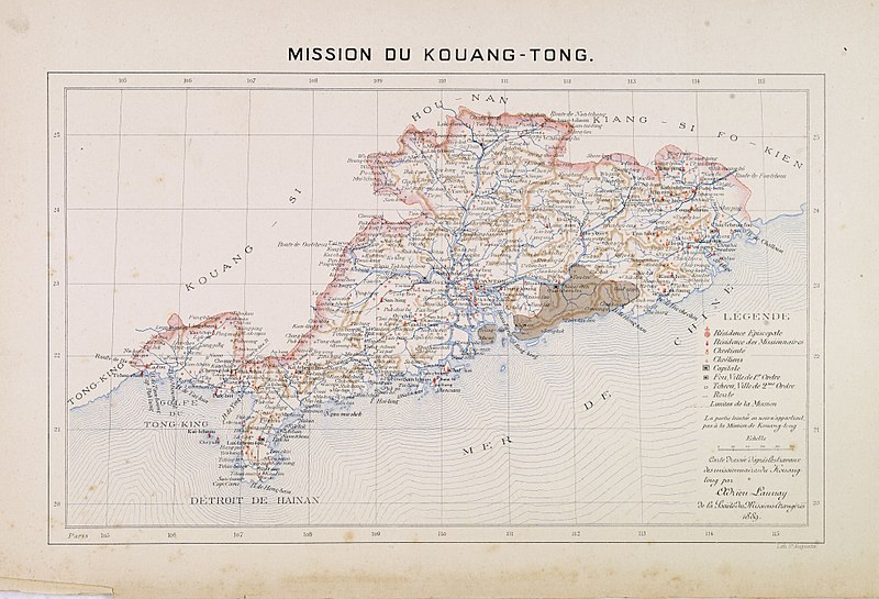 map of Canton in Southern China